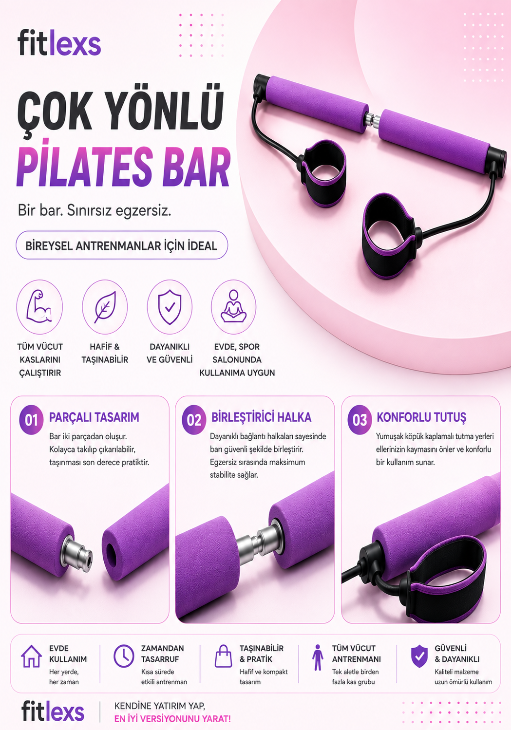 Fitlexs Pilates Bar Seti
